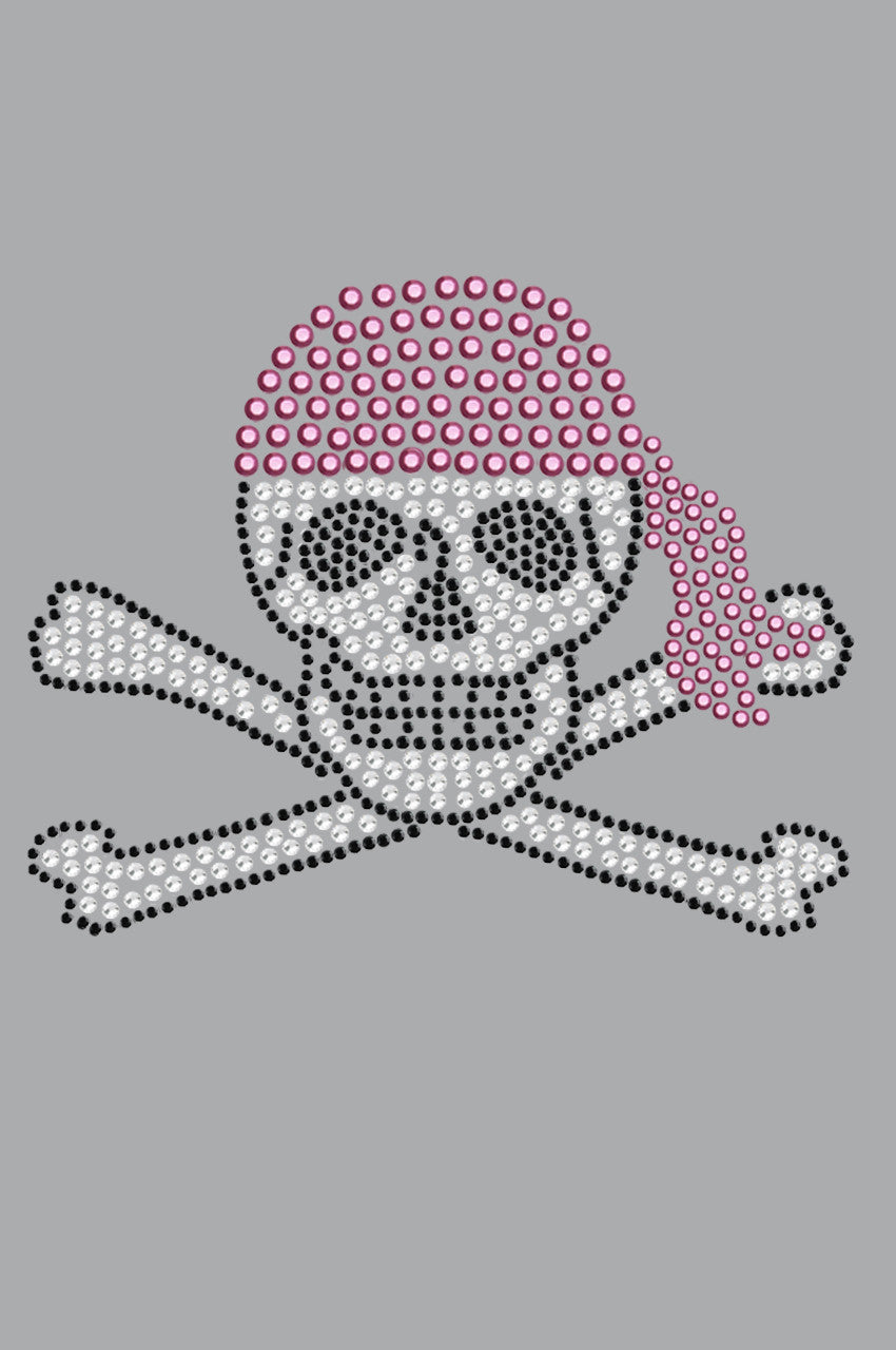 Skull with Pink Bandanna - Womens T-shirt
