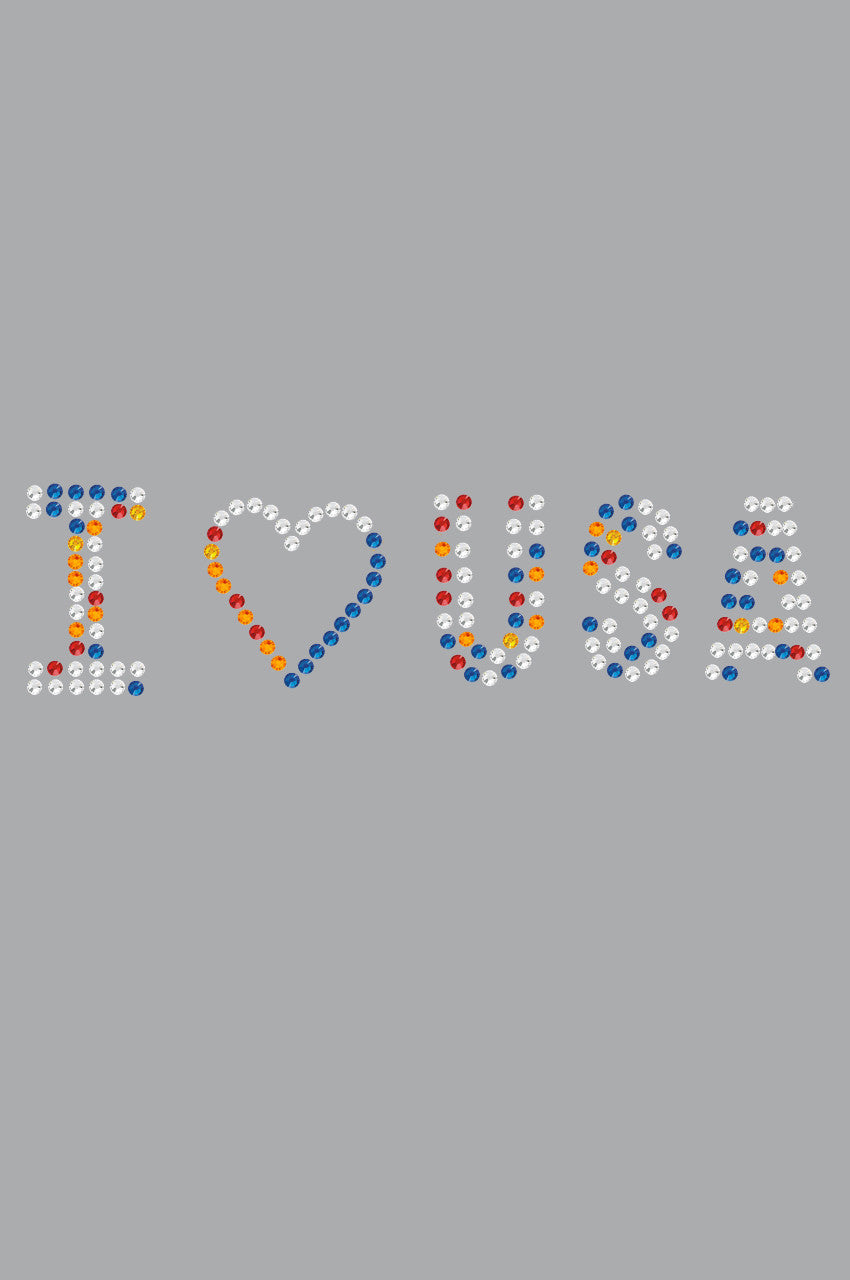 I Love USA (Multicolor Rhinestones) - Women's T-shirt