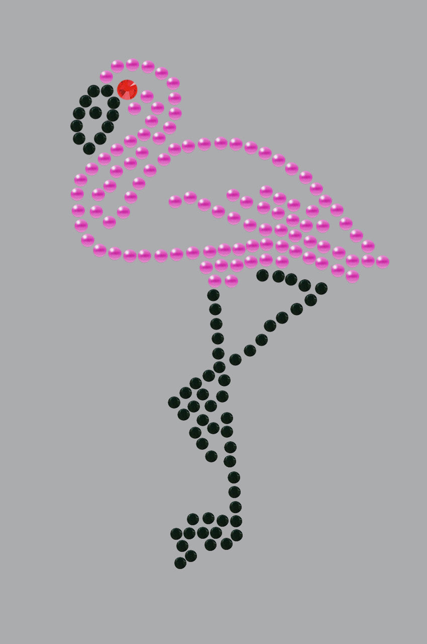 Pink Flamingo with Black Legs (Small) - Womens T-shirt