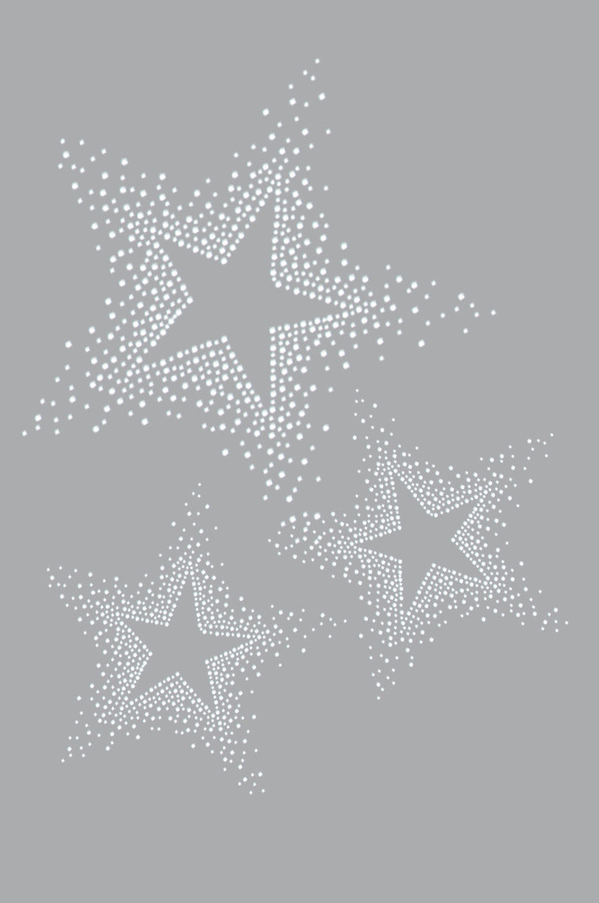 Three Stars (Clear Rhinestones) - Womens T-shirt