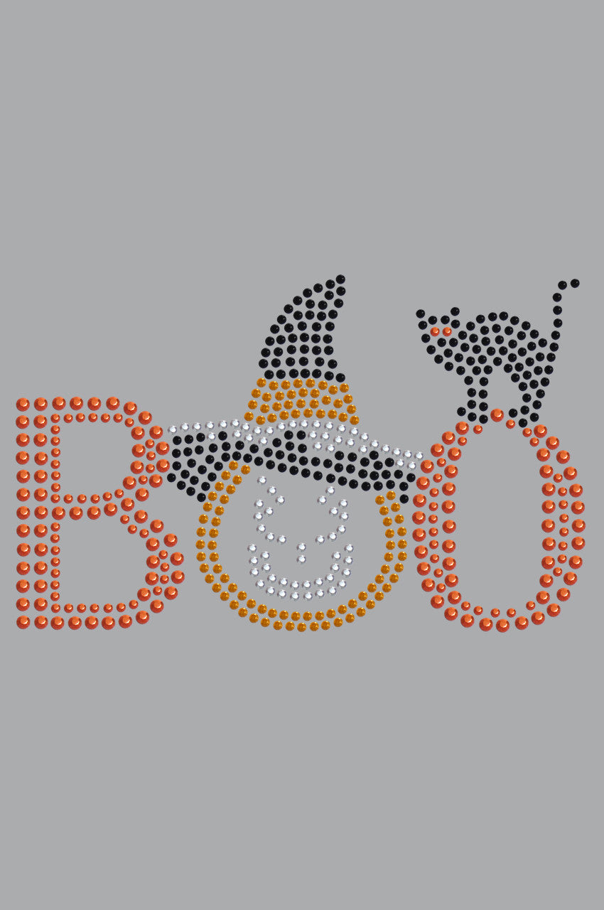 Boo - Hat and Cat - Womens T-shirt