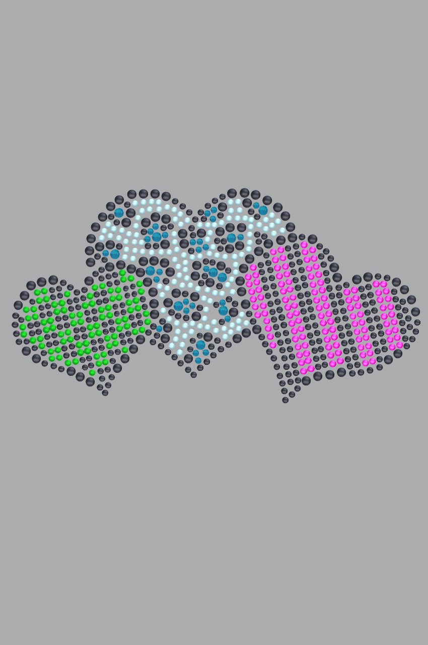 Leopard, Checks, & Stripes Multicolor Hearts - Women's T-shirt