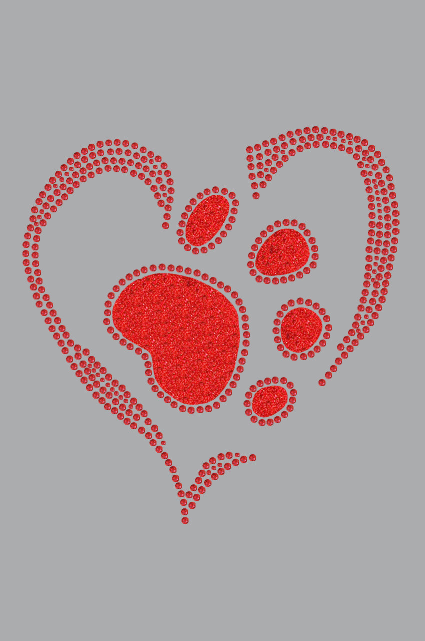 Red Paw Heart - Womens T-shirt