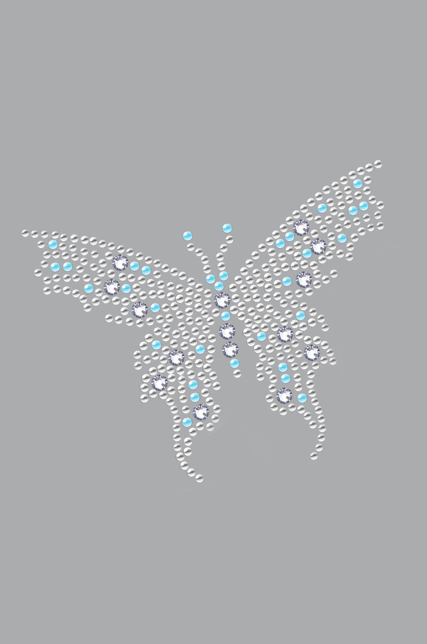 Blue Austrian crystal Butterfly - Womens T-shirt