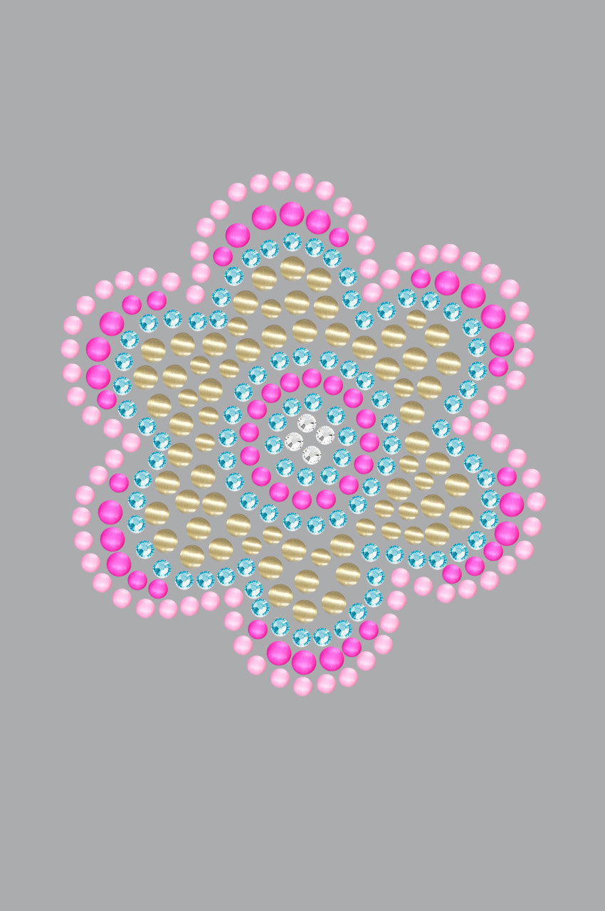 Multicolor Nailhead Flower - Bandanna