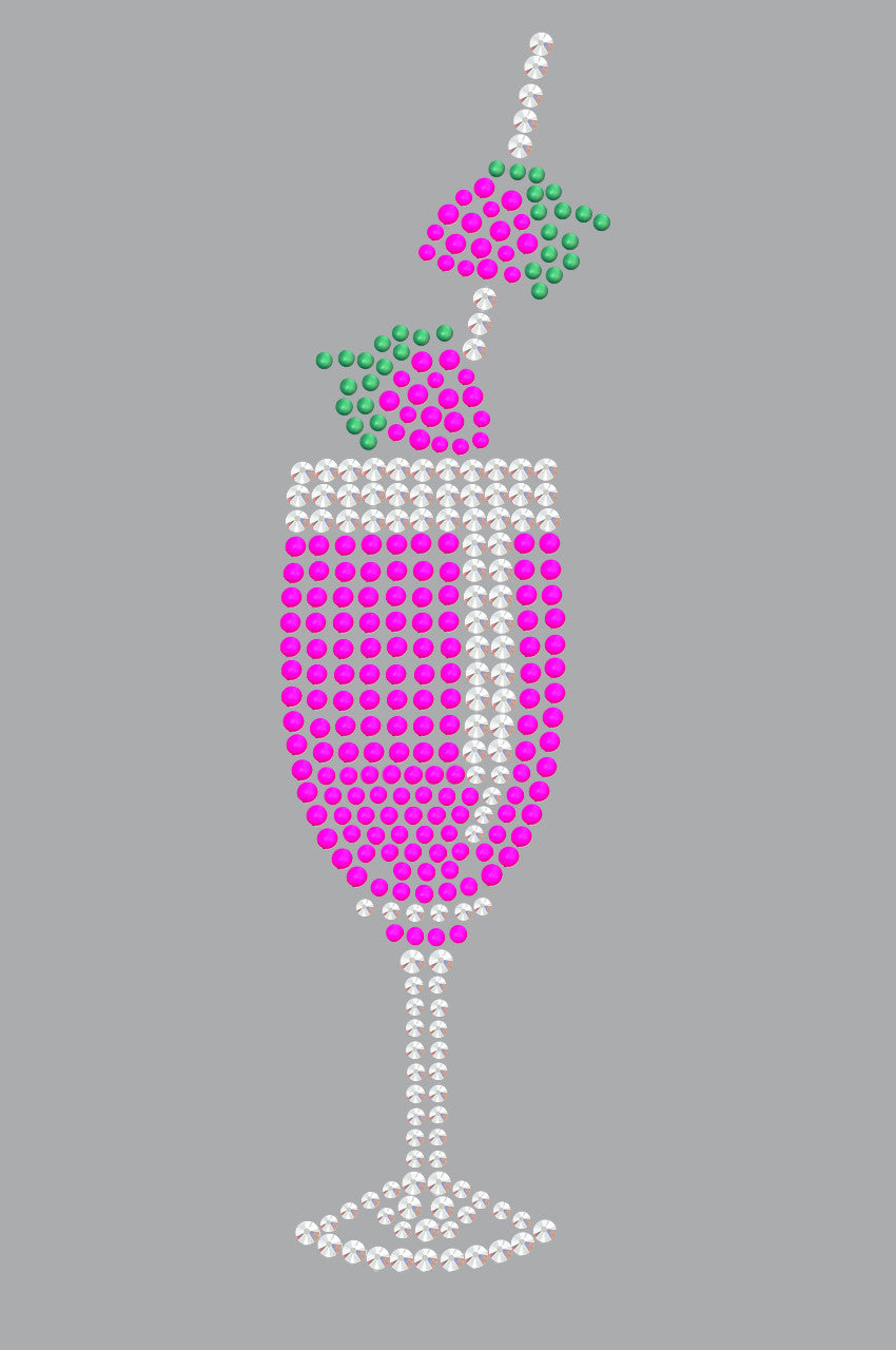 Strawberry Daiquiri - Austrian crystal Rhinestones - Womens T-shirt