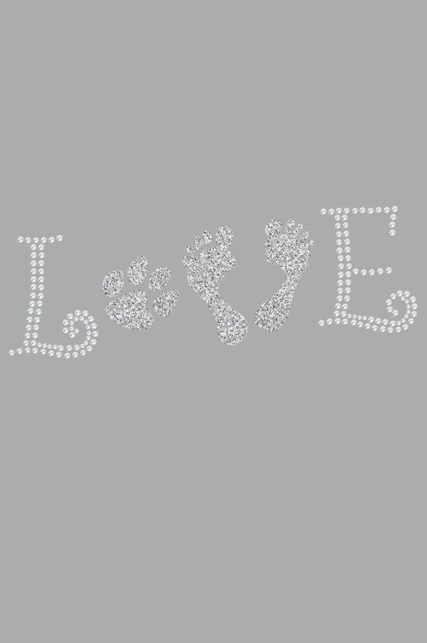 Love with Paw & Feet - Womens Tee