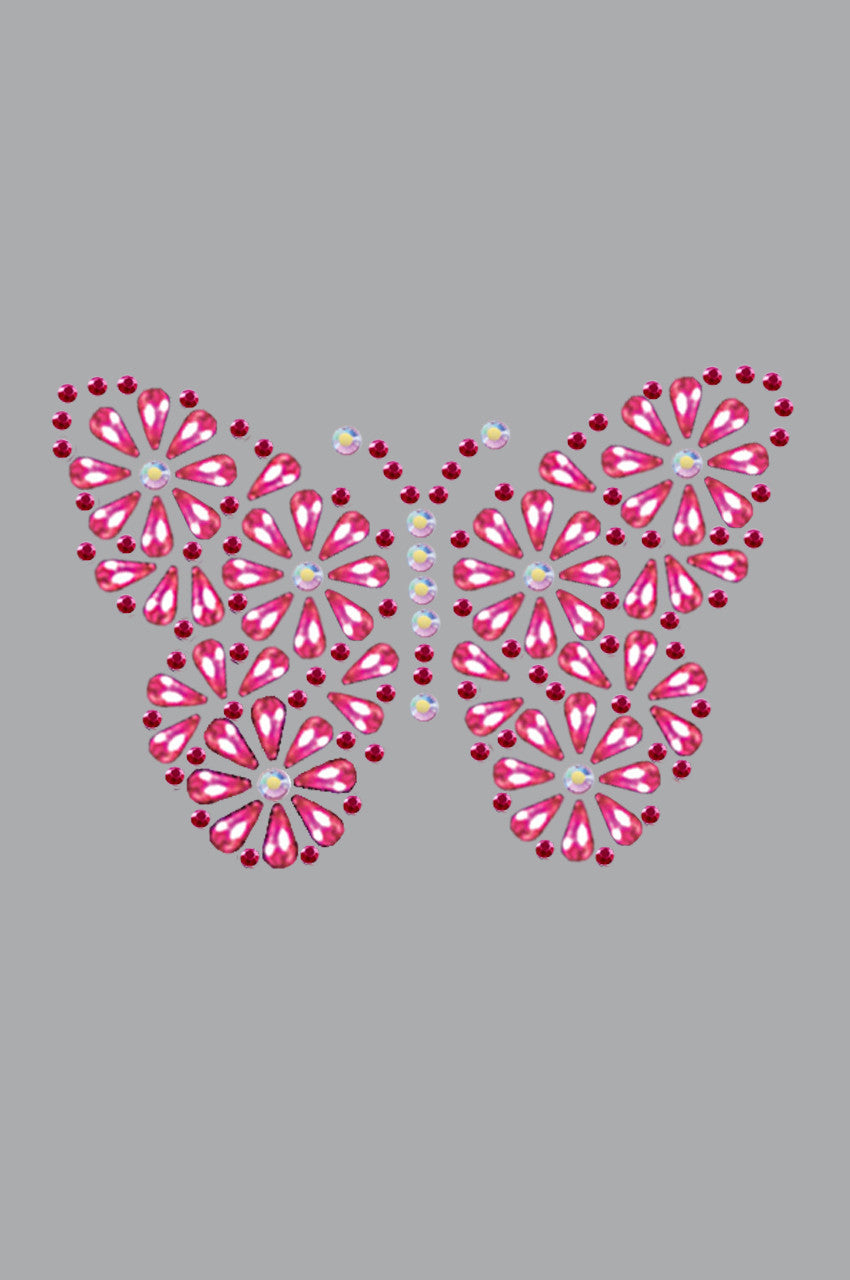 Pink Nailhead Butterfly - Womens T-shirt