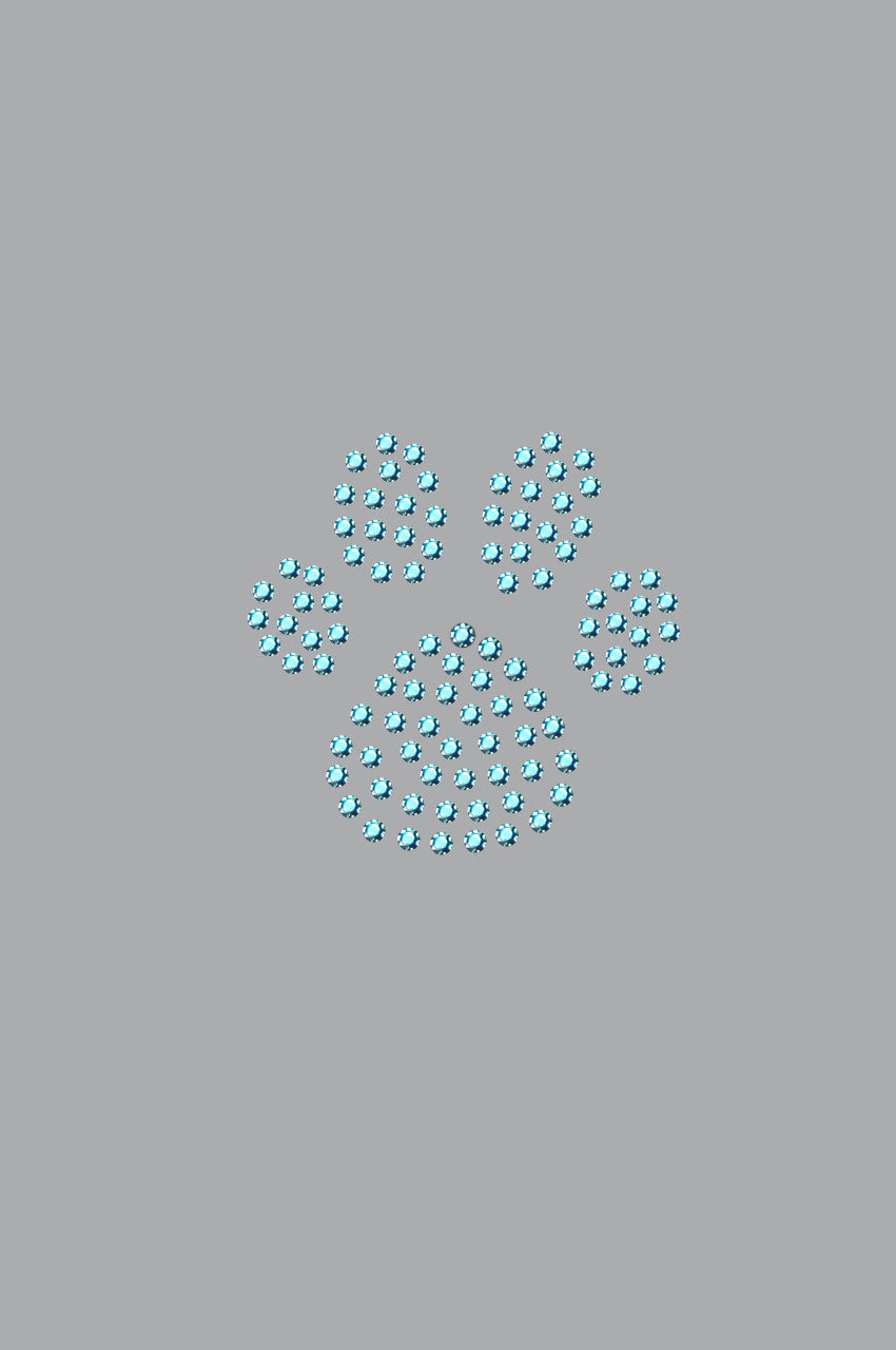 Paw (Blue Rhinestuds) - Womens T-shirt