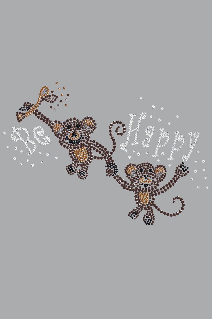 Monkeys - Be Happy - Womens T-shirt