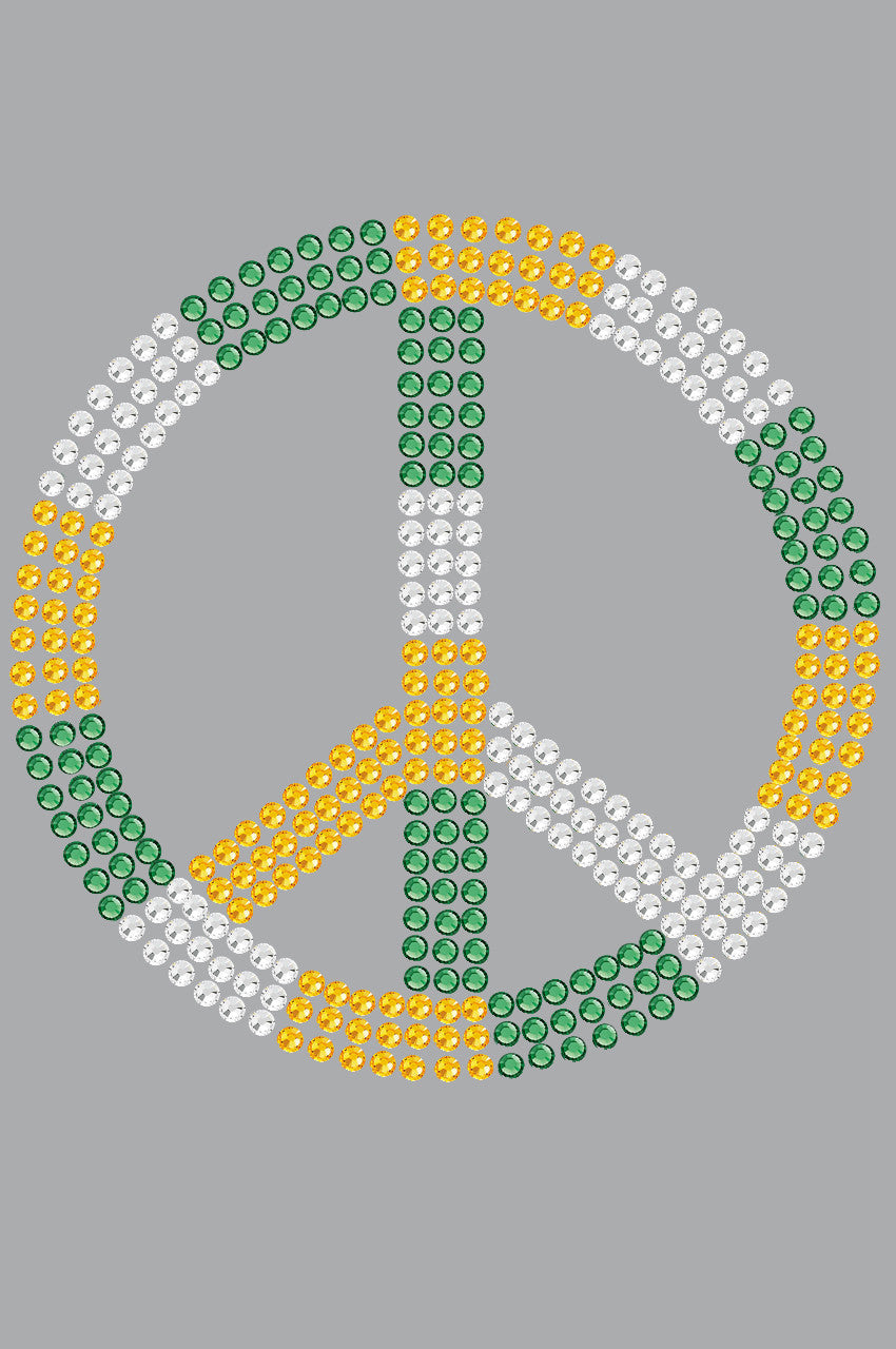 Peace Sign (Green, Gold, & Clear) - Bandanna