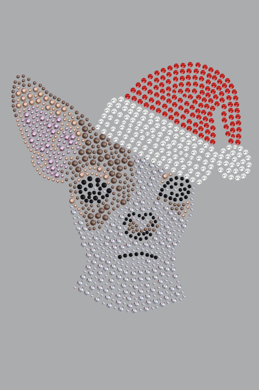 Chihuahua Face with Santa Hat - Womens T-shirt