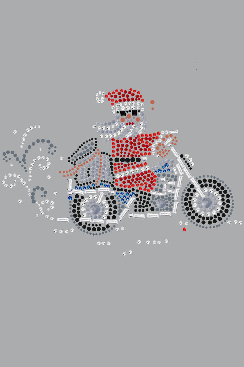 Santa on Motorcycle - Womens Tee
