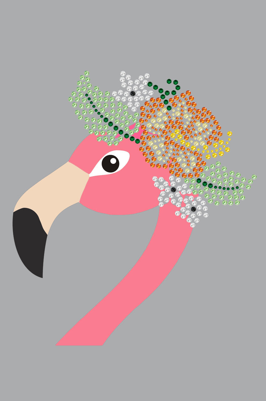 Flamingo with Flowers - Womens Tee