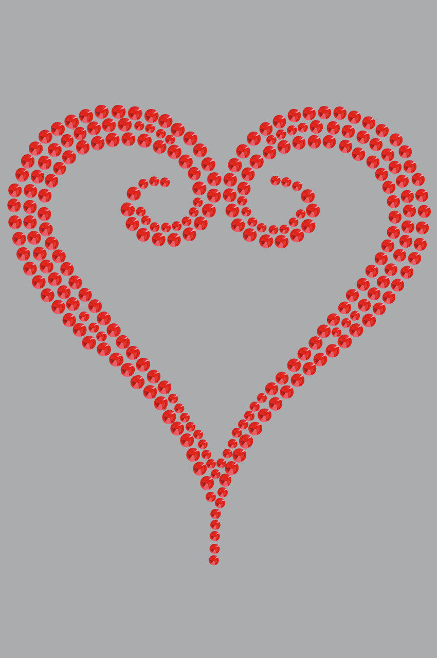 Red Rhinestone Heart - Womens T-shirt