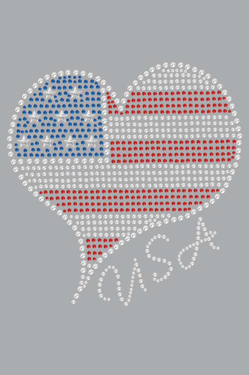 Patriotic American Heart 3 - Womens T-shirt