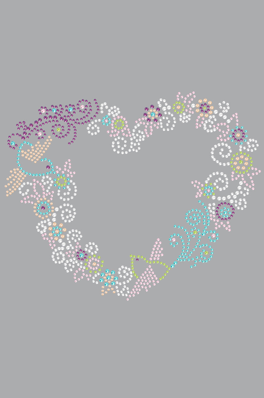 Spring Flower & Bird Heart - Womens T-shirt