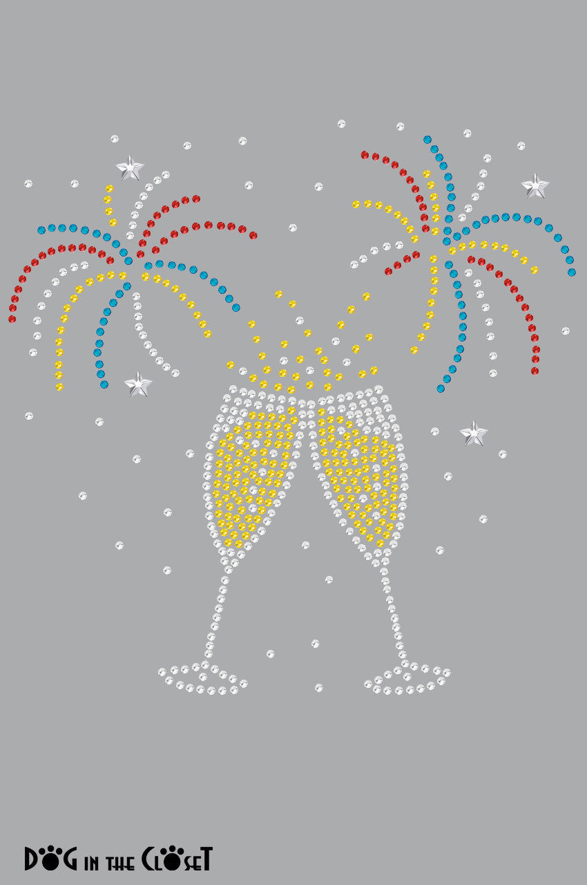 Happy New Year Drink & Fireworks - Womens Tee