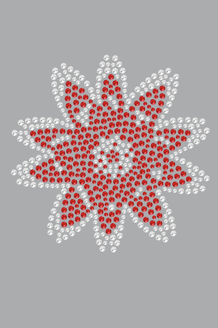 Red Rhinestone Flower - Bandanna