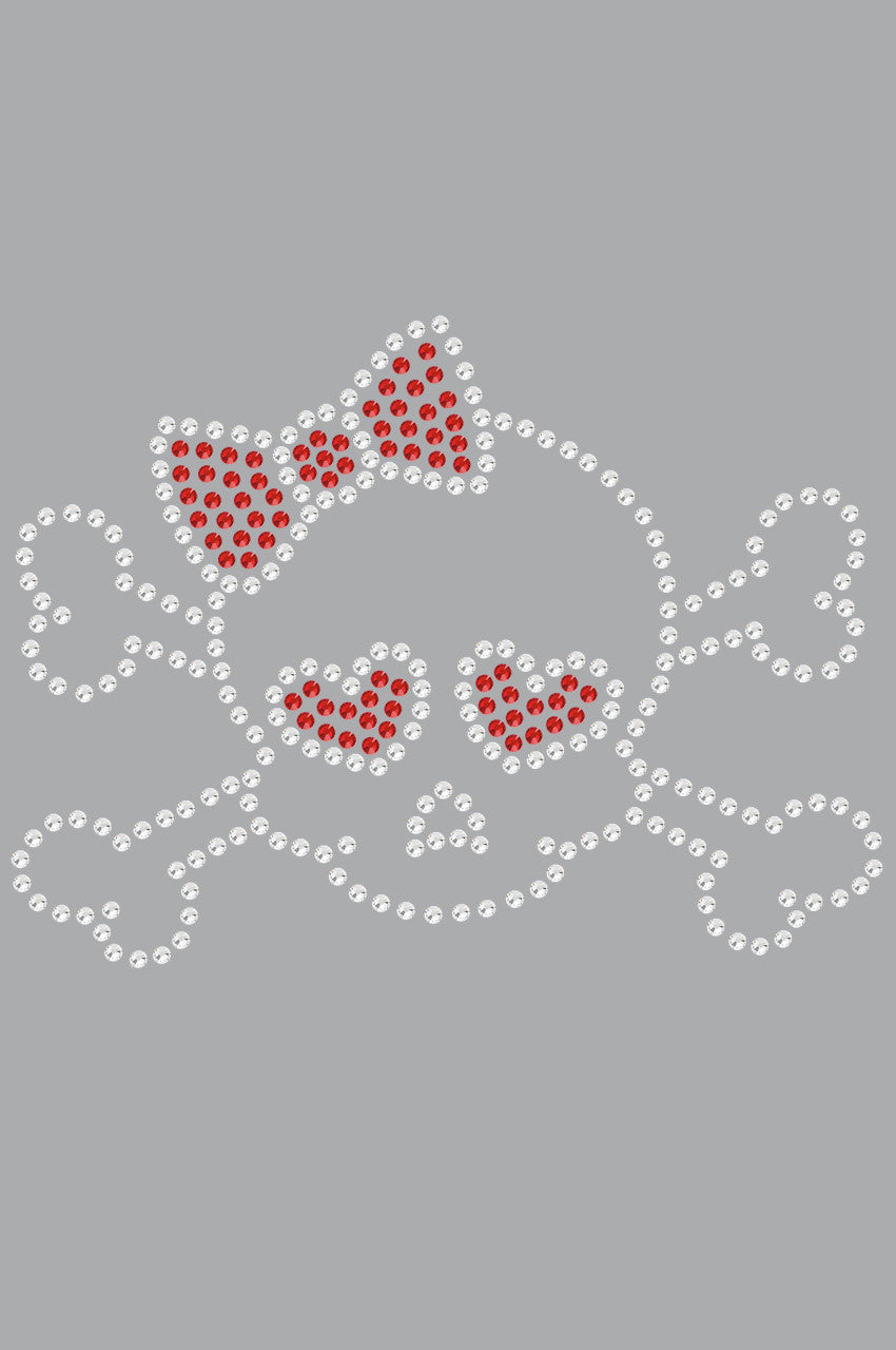 Skull with Red Bow - Womens T-shirt