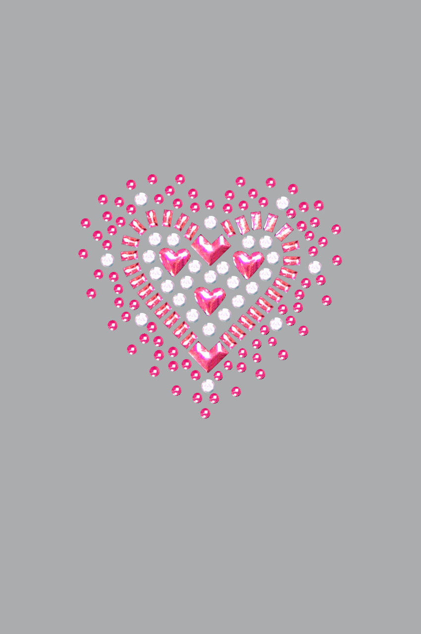 Pink Austrian crystal Heart - Womens T-shirt