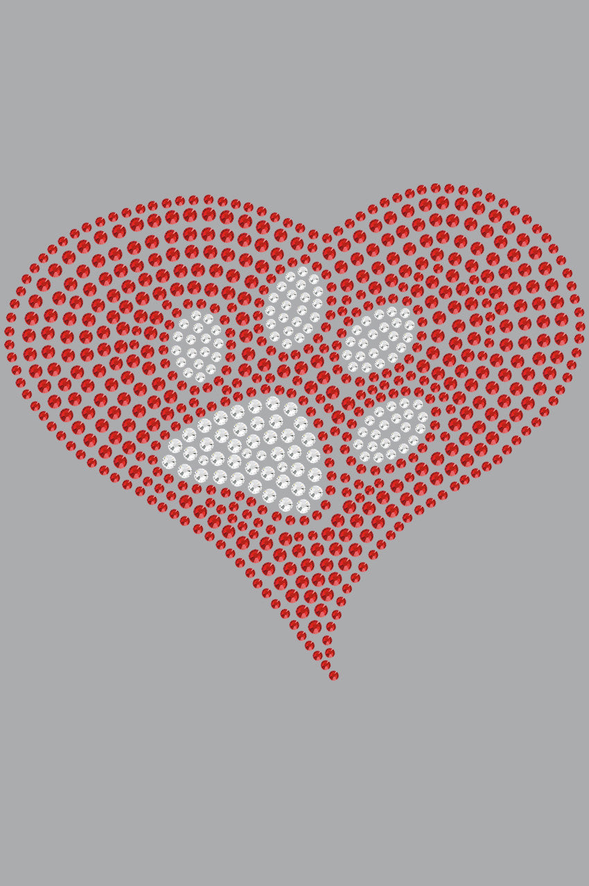Red Heart with Paw 2 - Womens T-shirt