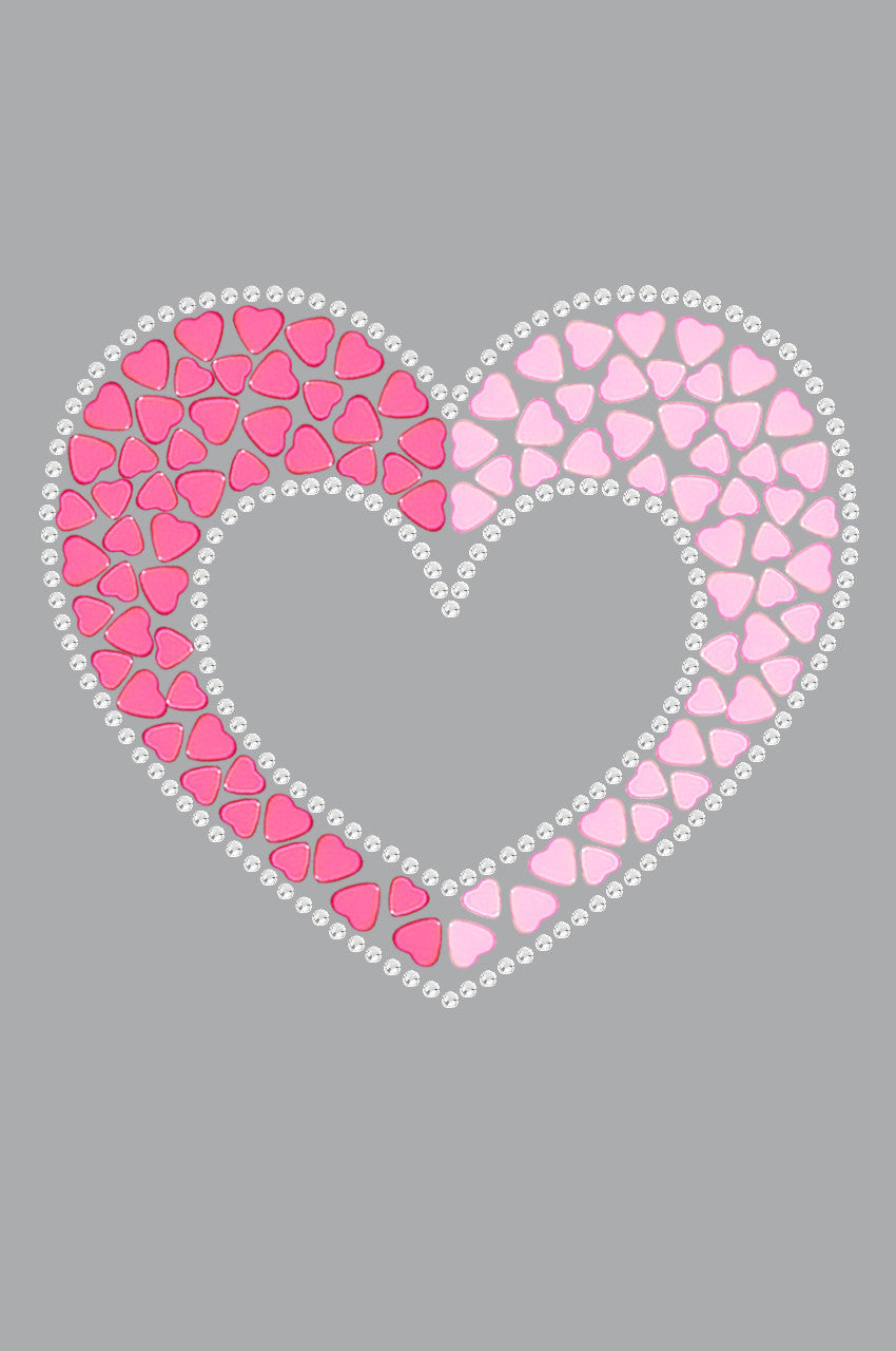 Pink & Light Pink Nailhead Hearts - Womens T-shirt