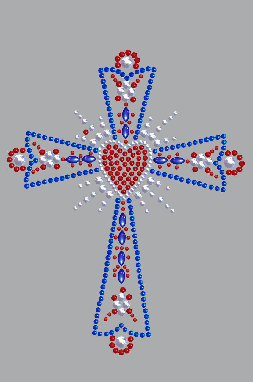 Cross (Red, White & Blue) - Womens T-shirt