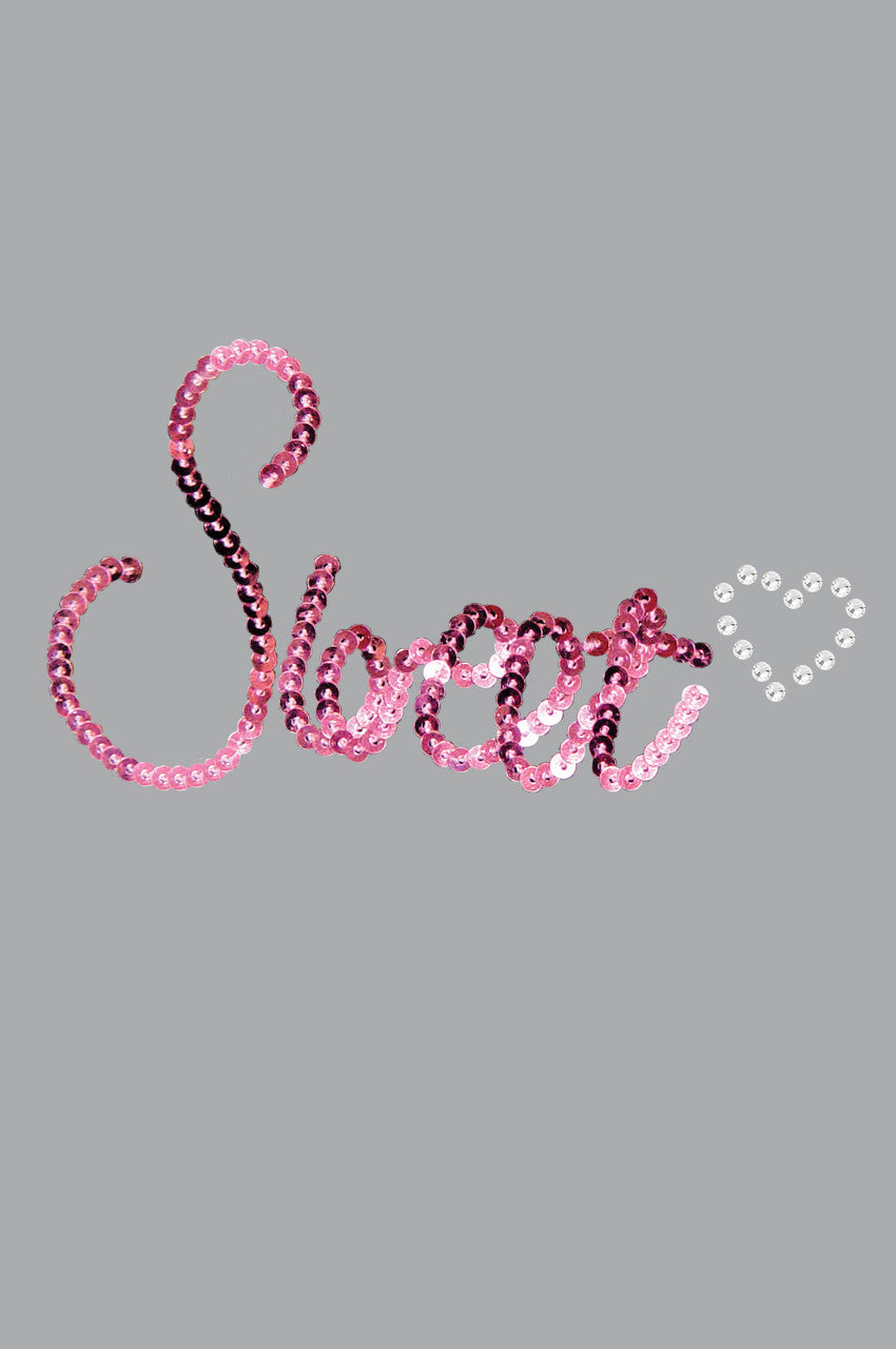 Sweet (Pink Sequins) - Womens T-shirt