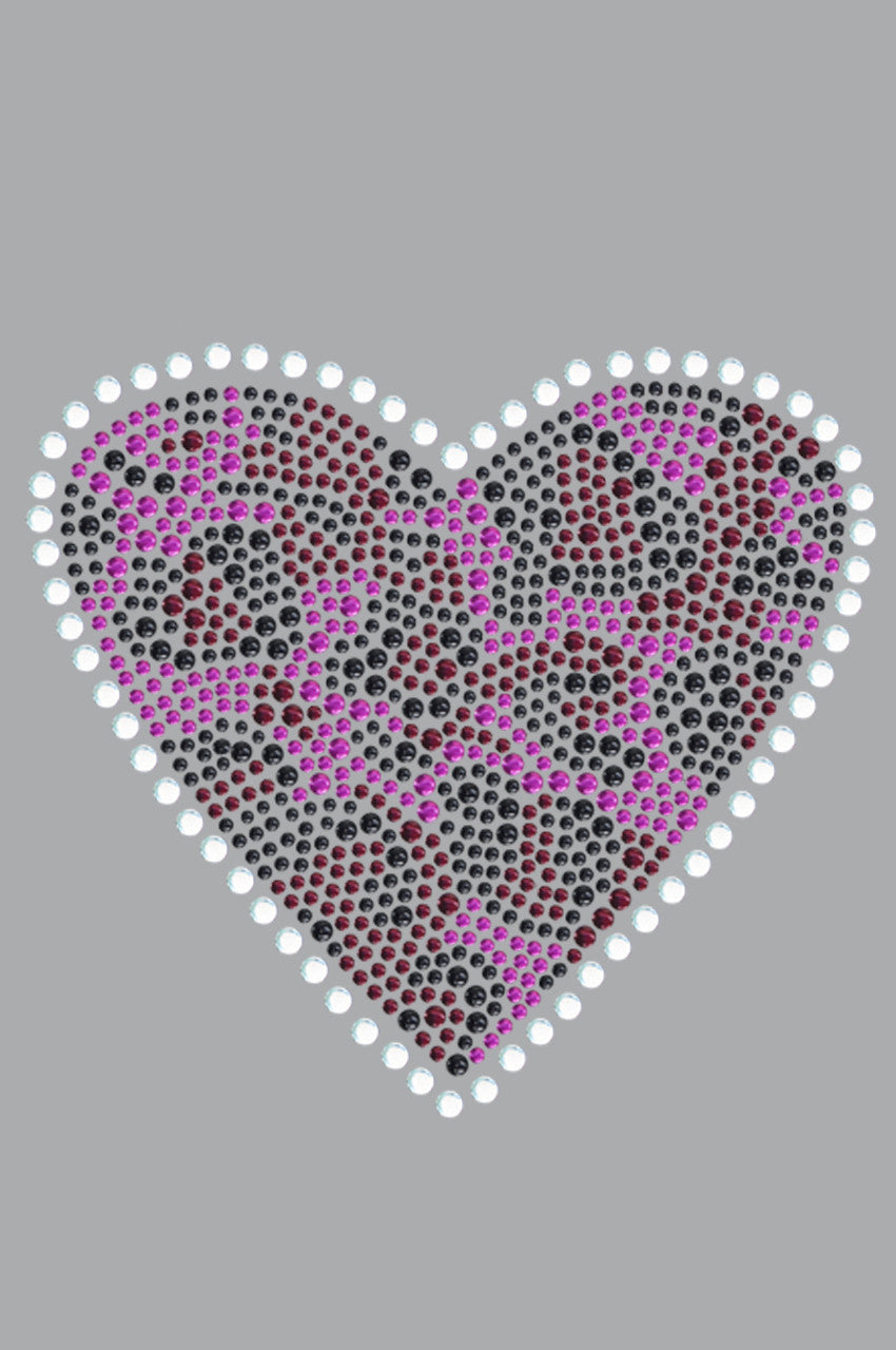 Fuchsia Leopard Heart - Womens T-shirt