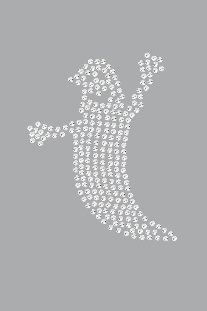 Skinny Rhinestone Ghost - Womens T-shirt