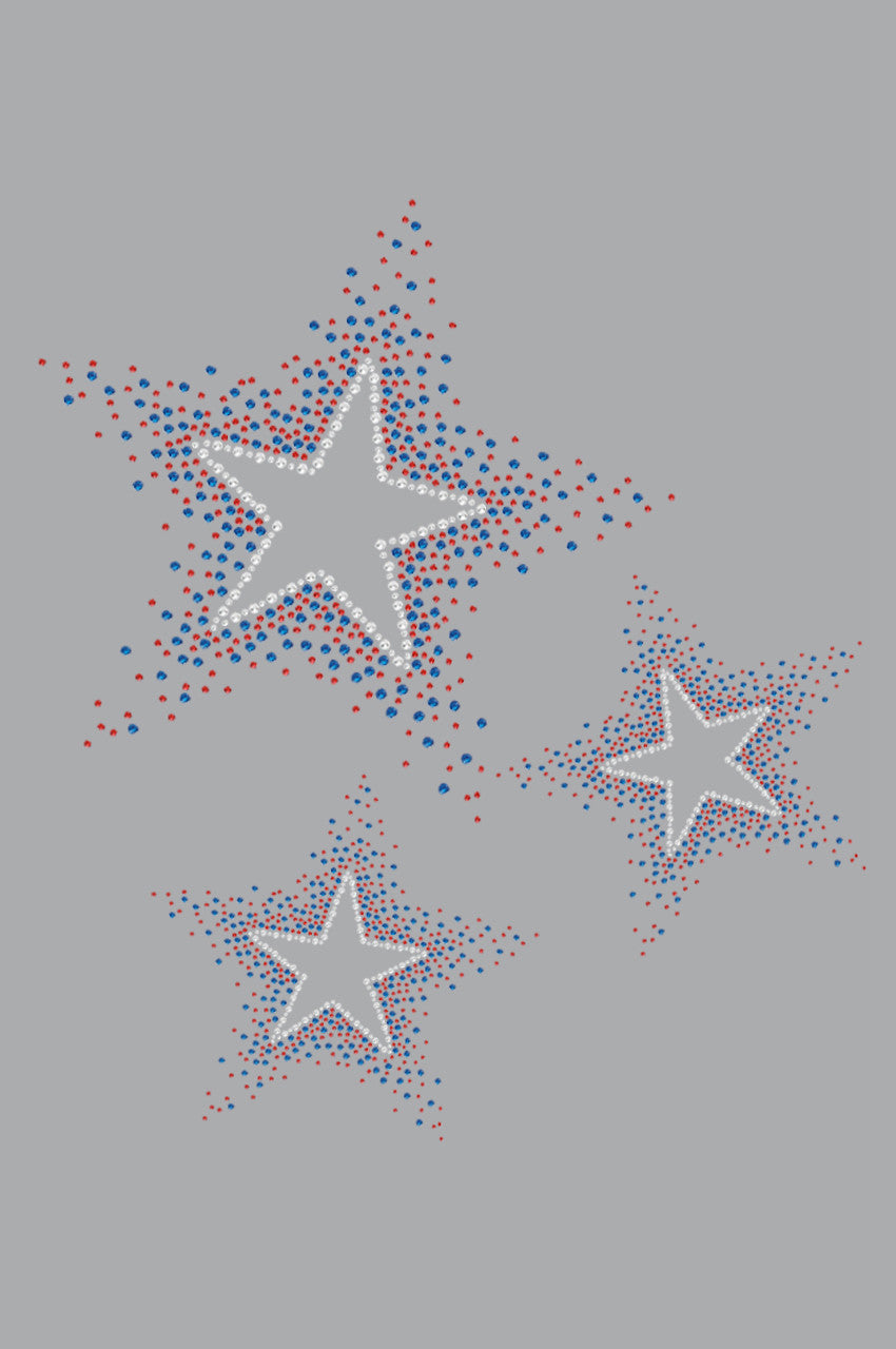 Three Stars (Red & Blue) - Womens T-shirt
