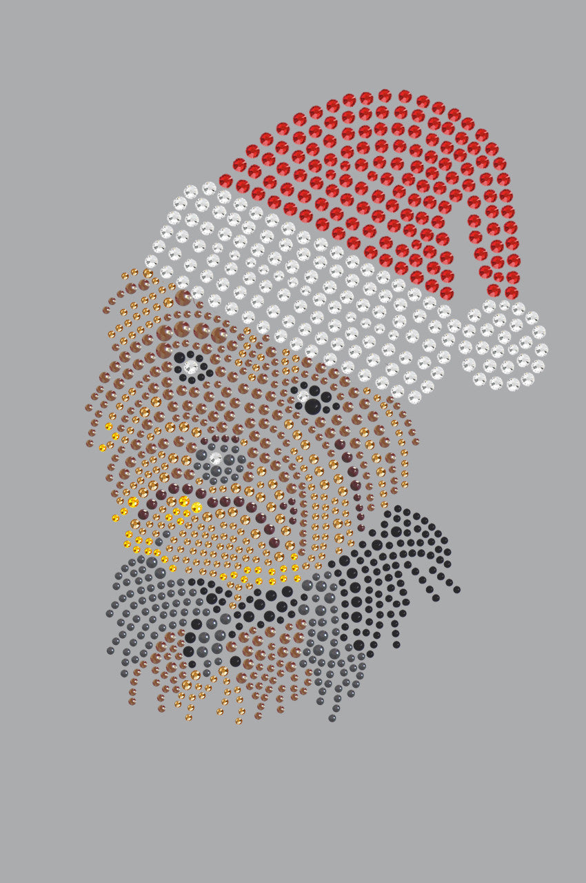 Yorkie Face 1 with Santa Hat - Womens T-shirt