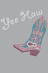 Boot (Pink & Turquoise) with Yee Haw - Women's T-shirt