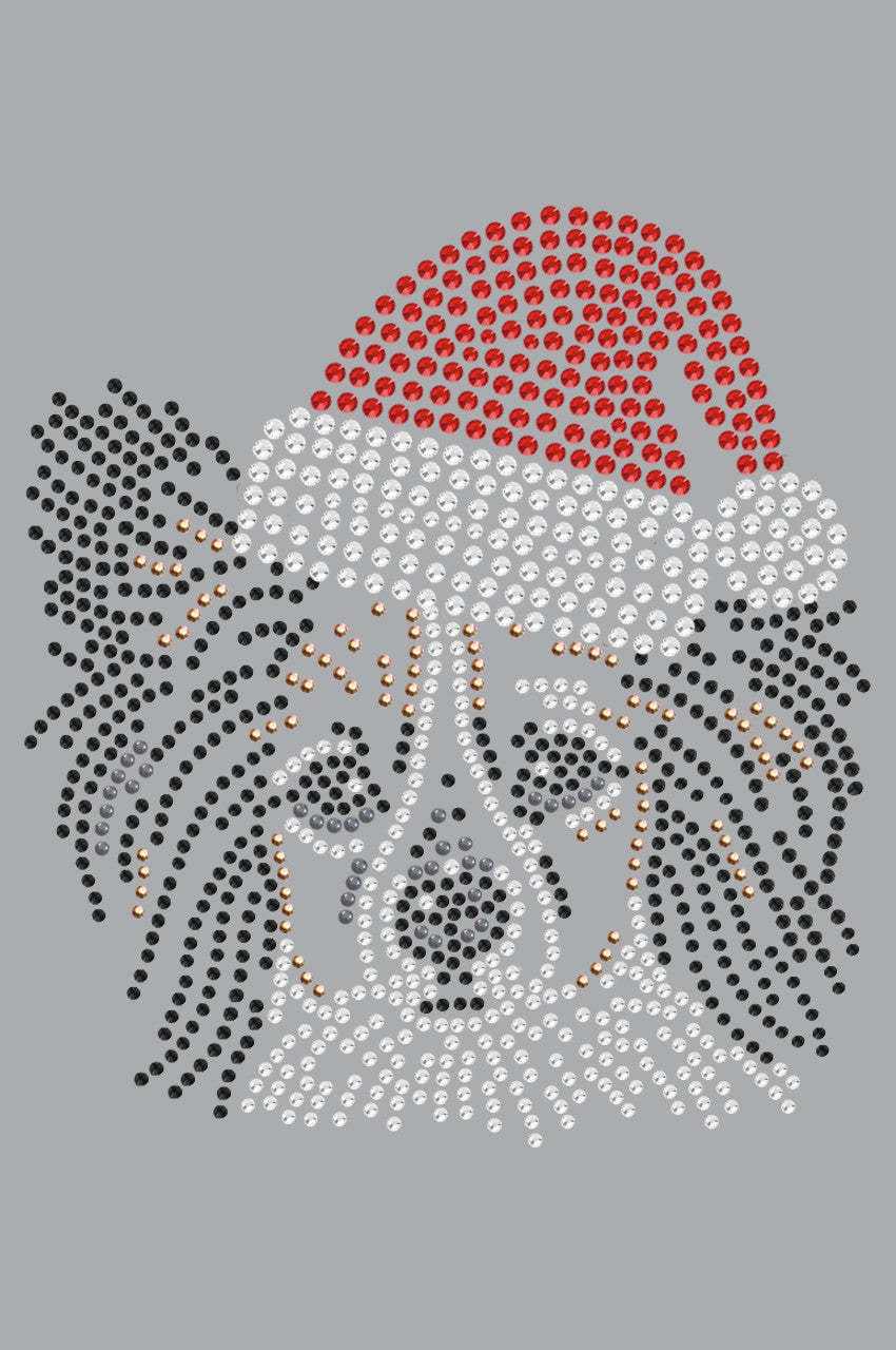 Papillon with Santa Hat - Womens T-shirt