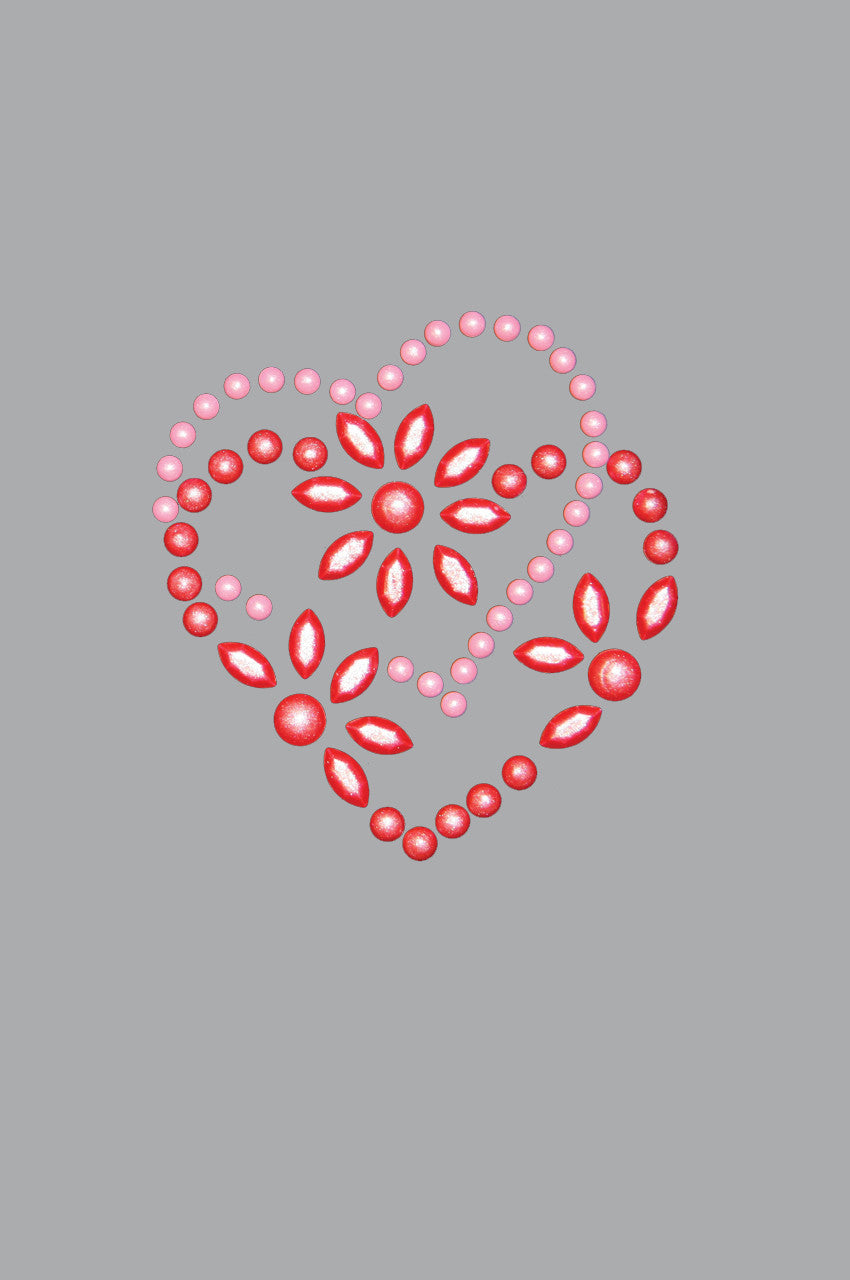 Pink & Red Flower Heart Bandanna