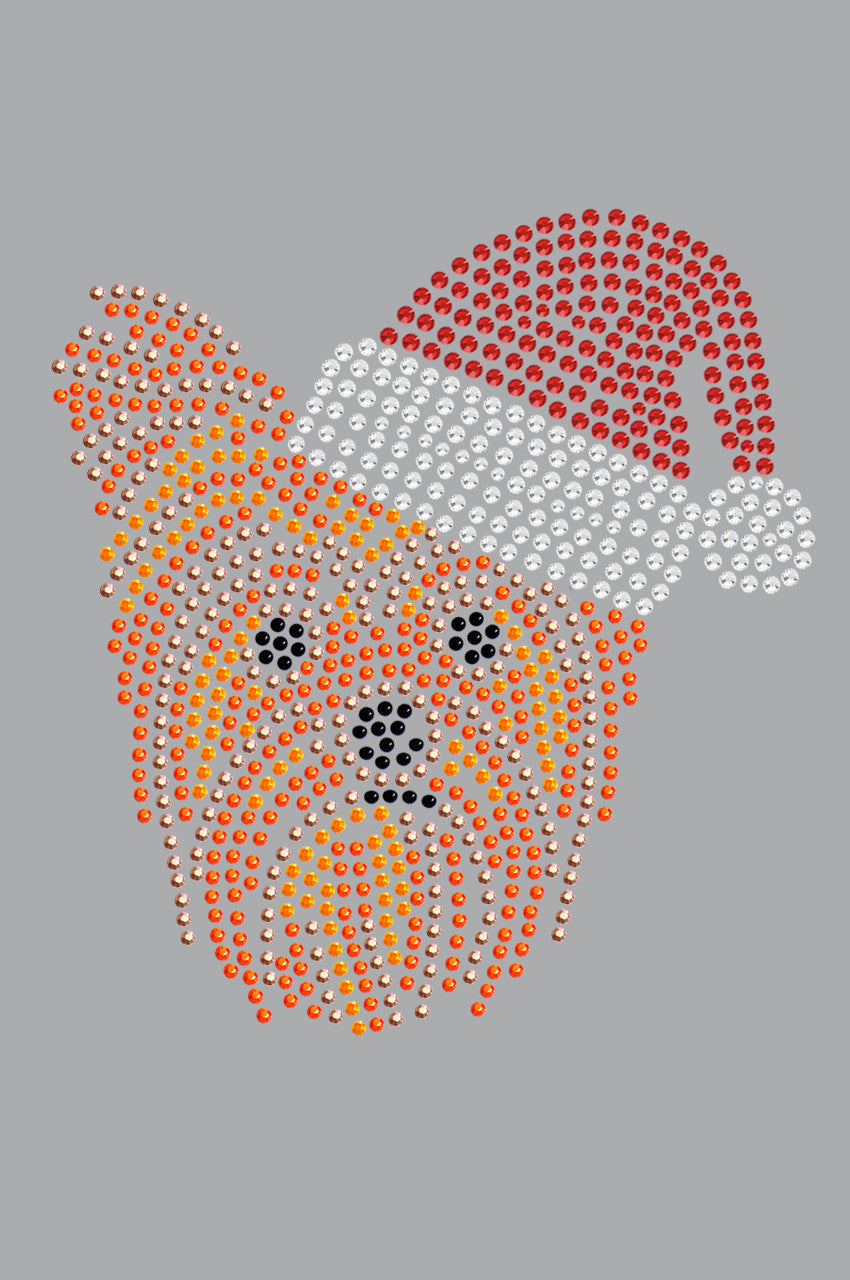 Yorkie Face 2 with Santa Hat - Womens T-shirt
