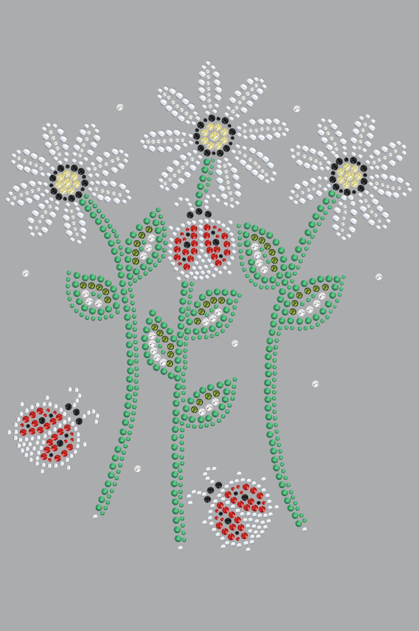Daisies with Lady Bugs - Womens T-shirt