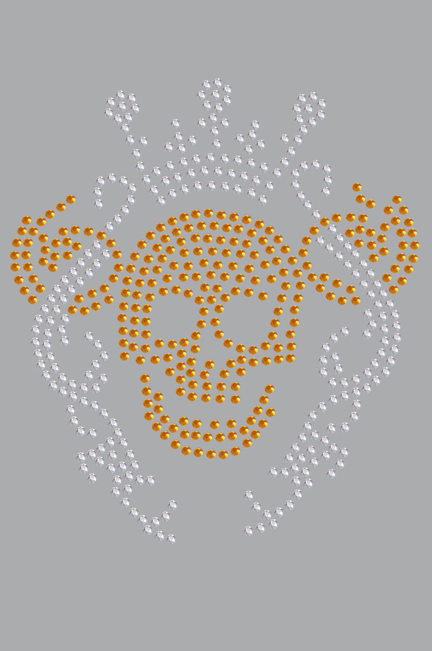 Gold Skull with Crown - Womens T-shirt
