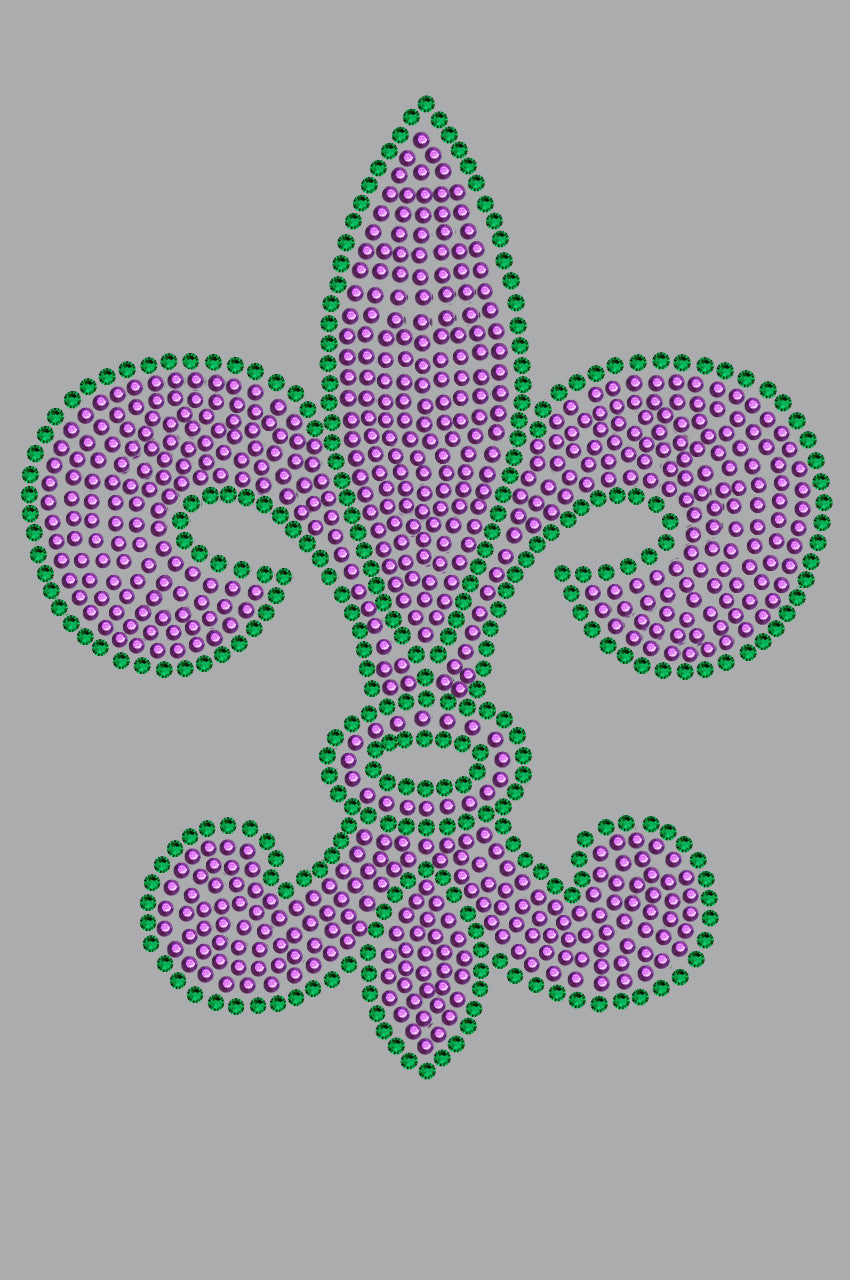 Fleur de Lis (Purple & Green) - Womens T-shirt