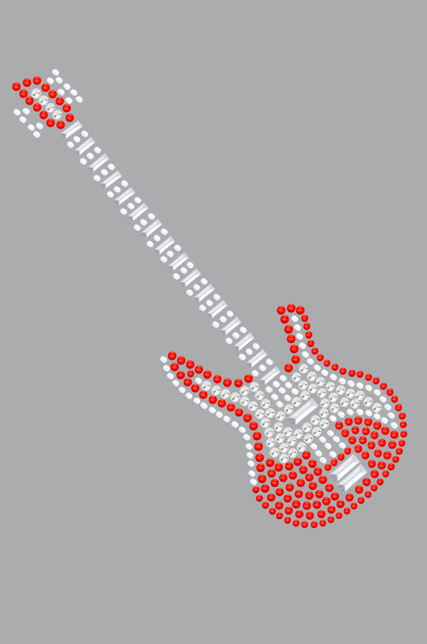 Guitar (Red Austrian crystal) - Womens T-shirt