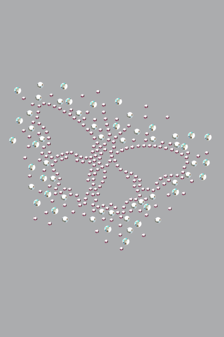 Pink Austrian crystal AB Butterfly - Women's T-shirt