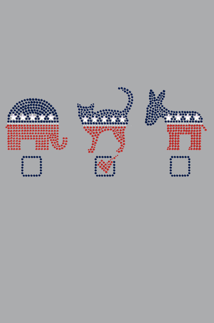 Vote Cat, Elephant, Donkey - Womens T-shirt