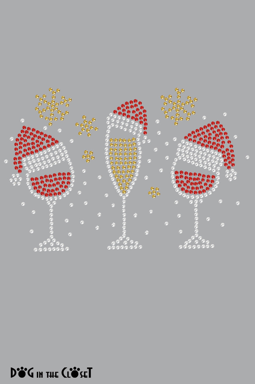 Christmas Wine Glasses - Womens Tee