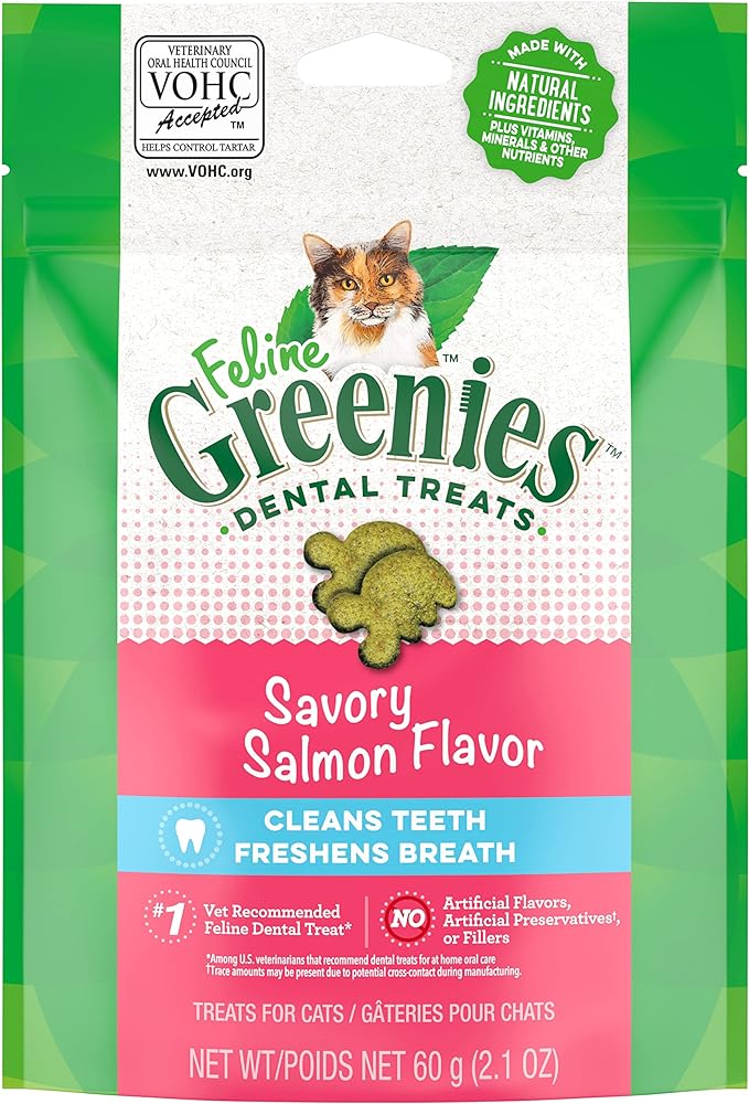 Greenies FELINE GREENIES Savory Salmon Flavored Dental Treats | HT Animal Supply