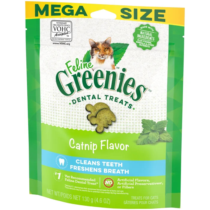 Greenies FELINE GREENIES Catnip Flavored Dental Treats, Mega Size (4.6oz)