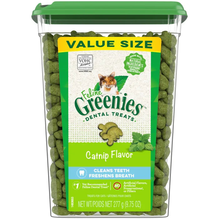 Greenies FELINE GREENIES Catnip Flavored Dental Treats, Value Size (9.75oz)