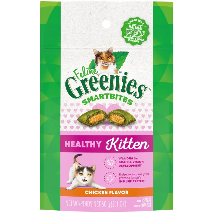 Greenies FELINE GREENIES Chicken Flavored Healthy Kitten SMARTBITES (2.1oz)