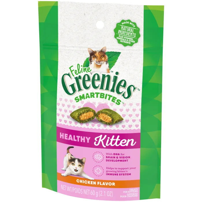 Greenies FELINE GREENIES Chicken Flavored Healthy Kitten SMARTBITES (2.1oz)