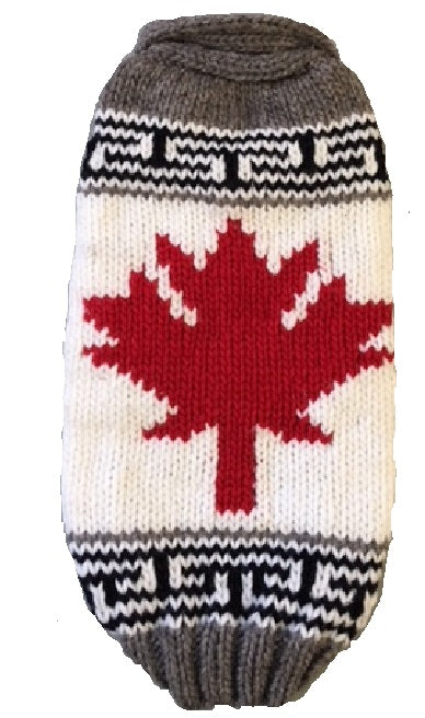 Chilly Dog Canadian Maple Leaf Wool Dog Sweater
